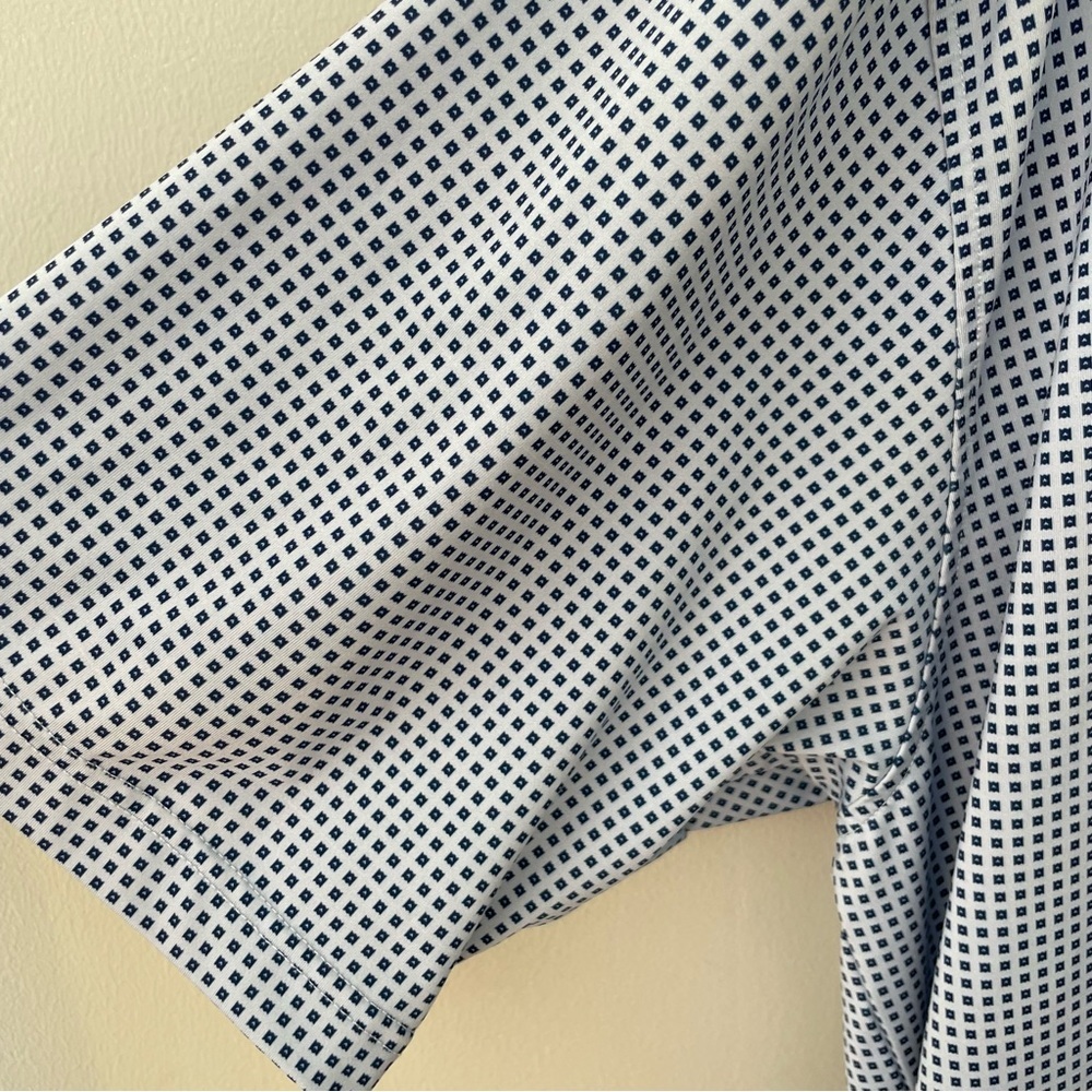 Turtleson Men's Blue Mini Check Moisture Wicking Golf Polo XXL - Picture 5 of 7
